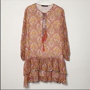 Zara Drop Waist Tunic Dress with Sequins